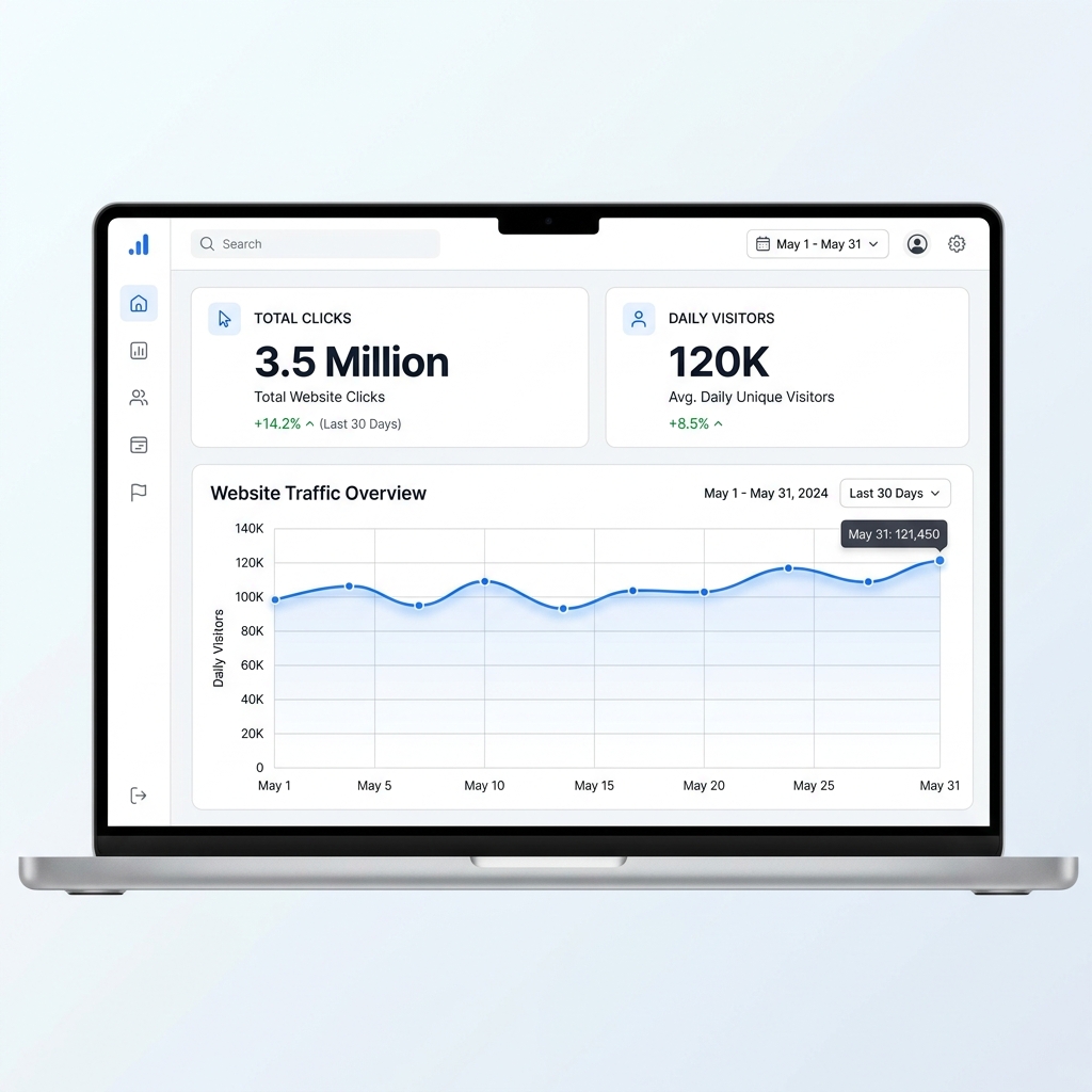 Analytics Dashboard 3.5 Million Clicks